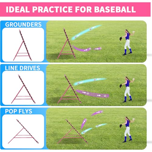 Adjustable Volleyball Rebounder Net 7x4 FT - Ultimate Training Equipment for Volleyball & Lacrosse Enhanced Bouncing System for Volleying, Bumping, and Spiking Drills - color: Pink