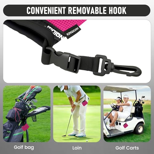 Golf Club and Golf Ball Cleaning Bag - Cleans Club Grooves, Golf Bag Accessories,Waterproof Clean Face Tech, Detachable Clip, Machine Washable,Golfer Gifts for Men(1-Pack,Plum) - color: PLUM