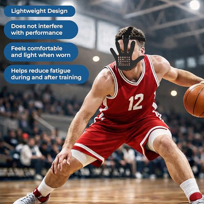 Hand in Your Face Basketball Mask Masque Headgear Blocking Guards Defensive Training 3D with Adjustable Strap Equipment Eye-Blocking Shooting Dribble Shooter Jump Shot for Men and Women (Black)