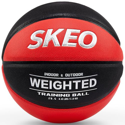 SKEO Weighted Basketball, 2.2/3/3.3LBS 28.5"/29.5" Trainer Heavy Basketballs Made of Composite, Indoor Outdoor Training Ball for Improving Handling Dribbling Rebounding - size: Size 7 Adult -3LBS/1.3KG