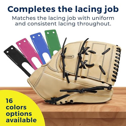 TOFL Baseball Glove Lace Kit | 6 Leather Laces, Lacing Needle, Thumb & Pinky Straps | Heavy Duty Baseball Glove Relacing Kit - color: Dark Brown