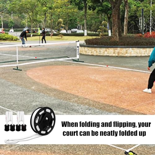 Badminton Court Boundary Lines - 240x528 Inch Court Guide Tape, Visible, Foldable Training Markers | Suitable Beach Volleyball Grass Backyard Games