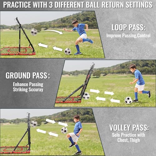 Storgem Baseball Softball Rebounder Net, Pitch Back Rebound Net,Soccer Rebound Net, Fielding Rebounder,Double Sided Adjustable Multi-Sports Pitching Rebound Net for Throwing Practice
