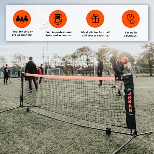 Flick High-Low Maxi Soccer Tennis Net for Outdoors – Adjustable Height for Multi-Purpose Usage – Lightweight Portable Training Equipment with Carry Case