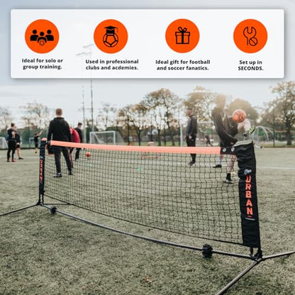 Flick High-Low Maxi Soccer Tennis Net for Outdoors – Adjustable Height for Multi-Purpose Usage – Lightweight Portable Training Equipment with Carry Case