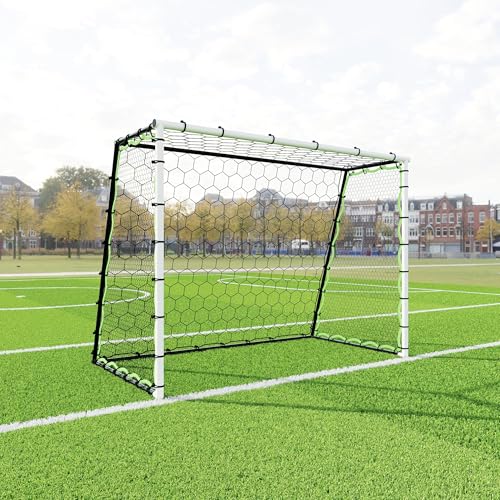 3-in-1 Soccer Rebounder Net & Goal, Dual-Function Football Trainer (7x5ft/12x6ft), Fast Rebound Net, Heavy-Duty Steel Frame, Perfect for Backyard, Field, All Ages & Skill Levels