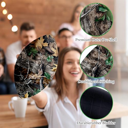 American Football, Official Size 11.9 x 7.3 Inch, Premium Composite Leather High-Grip Ball with Pro-Style Lacing, Unique Prints for Training, Games & Gifts - color: Camo Leaf