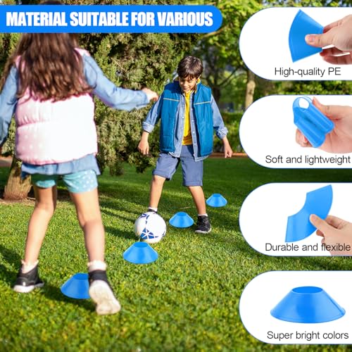 XIHIRCD 25pcs Soccer Cones for Sports Training, Mini Football Cones & Mesh Bag Flexible Agility Cones Premium Training Cones for Basketball Football Running Drills Sports Games Skating Kids