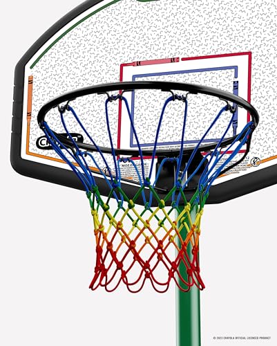 Spalding X Crayola 32" Molded Eco-Composite Telescoping Portable Basketball Hoop with Mini Court Marking Kit