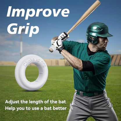 MIPREZT 5 Packs Baseball Bat Grip Choke Up Rings Choke Ring Baseball Softball Teeball Tball Bat Choke Up Ring Bat Knob Baseball Bat Accessories - color: White