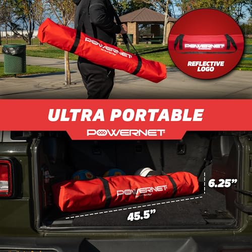 PowerNet Triple Threat Rebounder, Portable 3-Sided Futsal & Soccer Net, 80" L x 21" H Per Side, Training Equipment Rebound Net for Improving Soccer Ball Passing