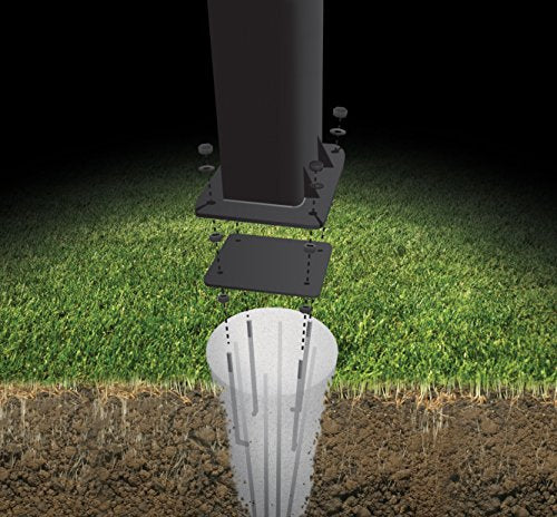Silverback Height Adjustable In-Ground Basketball Hoop with Tempered Glass Backboard, Pro-Style Breakaway Rim & Backboard Pad