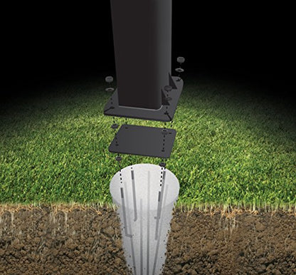 Silverback Height Adjustable In-Ground Basketball Hoop with Tempered Glass Backboard, Pro-Style Breakaway Rim & Backboard Pad
