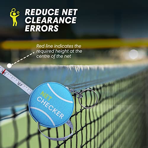 Scoring Right Net Checker Tennis Net Height Measuring Tape and Keyring - color: Blue