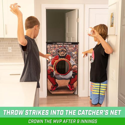 GoSports Football & Baseball Toss Games Available in Football Red Zone Challenge or Baseball Pro Pitch Challenge Choose Between Backyard Toss or Door Hang Targets - style: Door Hang Baseball Toss