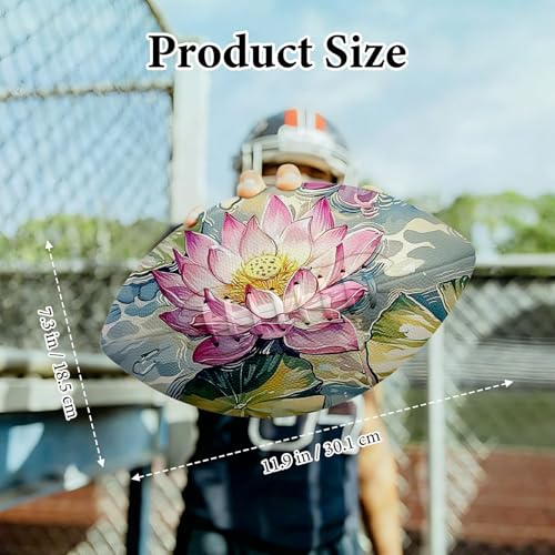 American Football, Official Size 11.9 x 7.3 Inch, Premium Composite Leather High-Grip Ball with Pro-Style Lacing, Unique Prints for Training, Games & Gifts - color: Pink Lotus