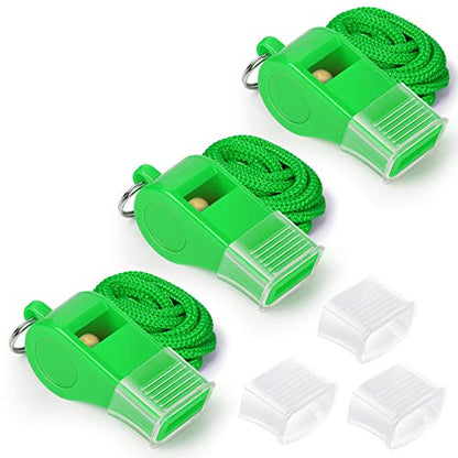 Fya Whistle with Lanyard and Mouth Grip, Super Loud Sports Whistles, Perfect for Coaches, Referees, Emergency, Lifeguard, Survival, Outdoor - color: Green
