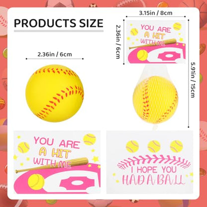 LiYiQ 24Pcs 2.36 Inch Softball Stress Balls Mini Foam Squeeze Balls for Softball Party Favors Softball Party Decorations Softball Goodie Bag Stuffers - style: New Softball