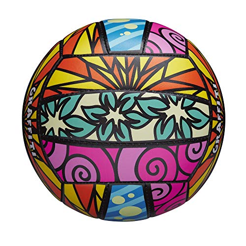 Wilson AVP Hawaii Outdoor Volleyball + Frisbee Kit - color: Blue/Yellow/Orange/Pink, style: Graffiti