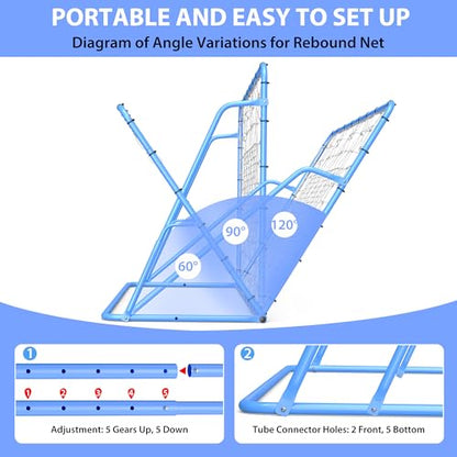 4 x 4 ft Adjustable Multi-Sport Rebounder Net for Soccer, Baseball, and Softball, Training Net for Passing, Throwing, and Ball Control, Portable for Backyard or Field Use