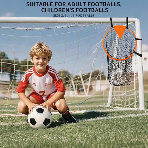 Soccer Goal Corner Target Nets 2-Pack with Carry Bag, High-Visibility Shooting Targets with Catch Net and Adjustable Straps for Soccer Training Practice, Kids and Adults