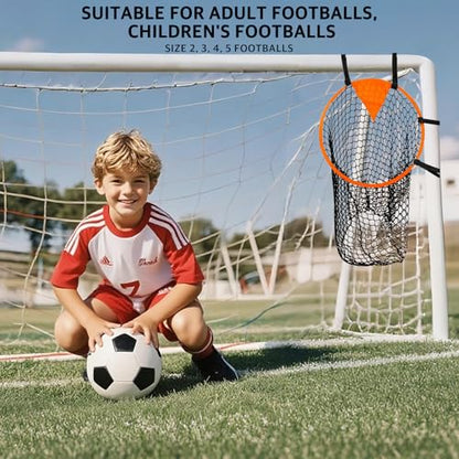 Soccer Goal Corner Target Nets 2-Pack with Carry Bag, High-Visibility Shooting Targets with Catch Net and Adjustable Straps for Soccer Training Practice, Kids and Adults