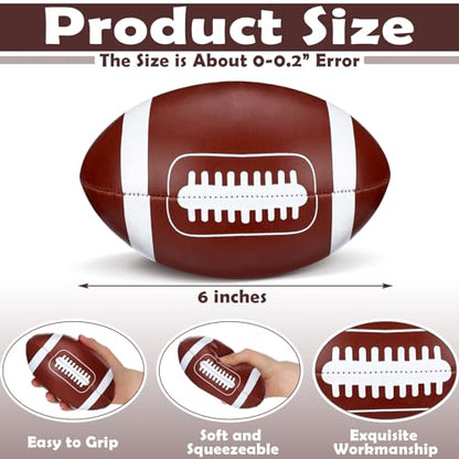 Soft Football Soft Stress Ball 6 Inch Mini Small Brown Football for Indoor Playing Catch Game Sport Decor Party Props Sport Reward Gift to Family and Friends