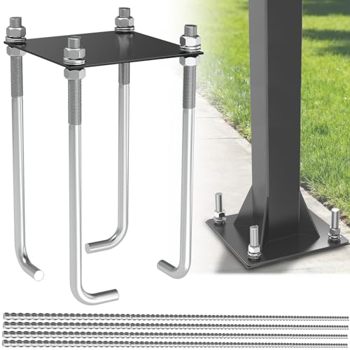 7"/ 9" Basketball Hoop Anchor Kit, Universal Fit Ground Anchor Kit, Basketball Hoop Ground Anchor Kit Basketball Hoop Parts Compatible with Silverback, Goaliath, and Hoopstar Basketball Hoops - size: 7"