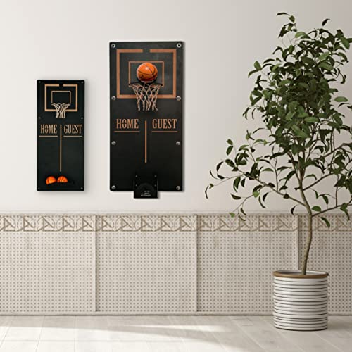 Basketball Hoop Metal Wall Decor, Wall Mounted Game Room Office Playroom Wall Art, Basketball Gifts, Office Decor, Extraordinary Gift (Basketball, Craft, Small)