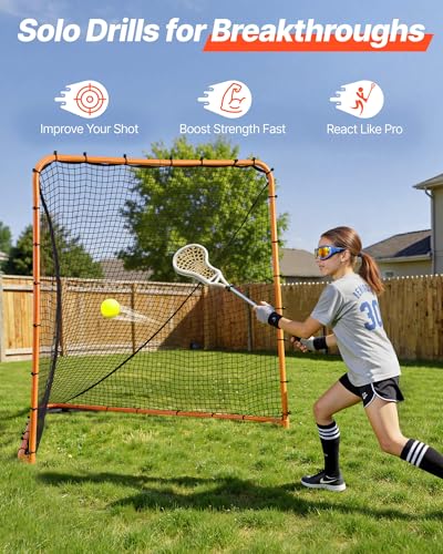 VEVOR Portable Lacrosse Goal - Complete Training Accessory Set with Extended Coverage for Youth and Adults