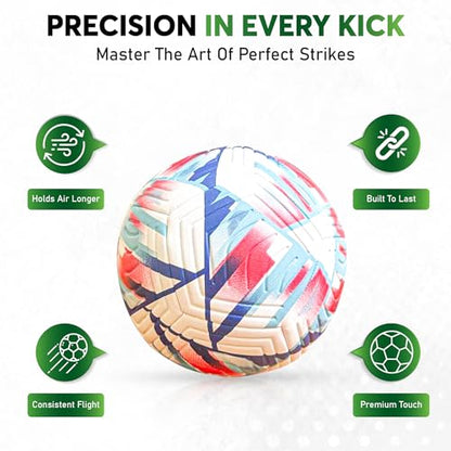 Size 5 Soccer Balls Official for Training, Professional Soccer Ball, Soccer Ball World Cup 2026, Durable PU Cover, Long Air Retention, Reinforced Valve, Includes Pump, Ready for Indoor and Outdoor