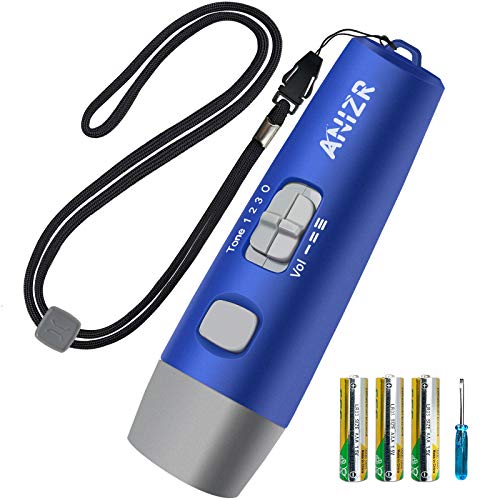 ANIZR Electronic Whistles with Lanyard,Adjustable 3 Tone & 3 High Volume Hand Emergency Whistle Basketball Referee Whistle for Coach,Teacher,Police,Outdoor Camping Boating Hiking(with Battery) - color: Blue with battery