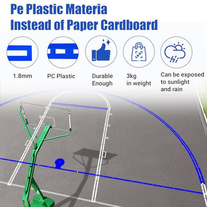 Reusable Waterproof Basketball Court Stencil Kit for Concrete, Basketball Court Marking Kit, Plastic Material, Sun-Resistant NOT Paper Board, Durable,Reusable, Can be Used More Than 20 Times - style: SENIOR HIGH SCHOOL