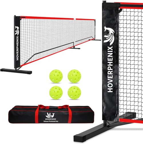 Portable Pickleball Net - 22FT Regualtion Size Pickle Ball Net，Weather Resistant Steady Steel Frame and Carry Bag for Indoor, Outdoor, Driveway, Backyard - color: BLACK & RED, style: 22F Pickleball Net