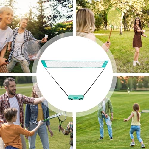 Folding Badminton Net, Foldable Volleyball Tennis Gear, Badminton Net Set, for Backyard Driveway Beach Outdoor Indoor Volleyball Tennis Courts Games Parties Family Vacations