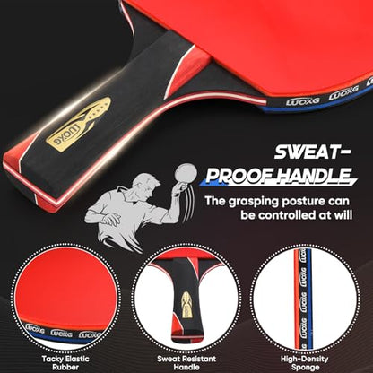 Ping Pong Paddles, Ping Pong Paddles Set of 2, Includes Paddles and Balls, Table Tennis Rackets Set Suitable for Beginners and Professionals