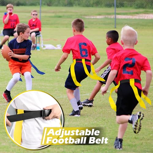Flag Football Belts for Youth, Kids and Adults Sport Team Building and Competition Training - color: Yellow