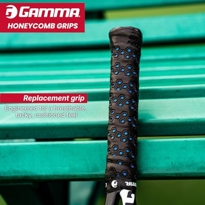 Gamma Sports, Tennis Honeycomb Replacement Grip, Firm Feel, Moisture Wicking Surface, Durable, Mulitple Colors, Racket, Racquet Grip, High Traction Surface, Versatile - color: Blue