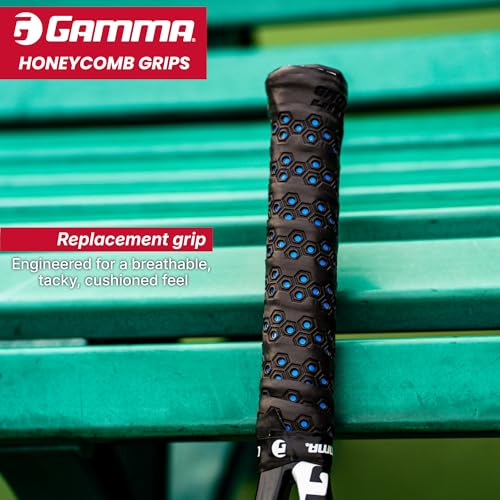 Gamma Sports, Tennis Honeycomb Replacement Grip, Firm Feel, Moisture Wicking Surface, Durable, Mulitple Colors, Racket, Racquet Grip, High Traction Surface, Versatile - color: Red