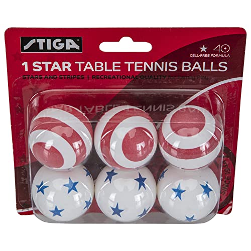 STIGA 1-Star Balls - color: Stars and Stripes, size: 6 Pack