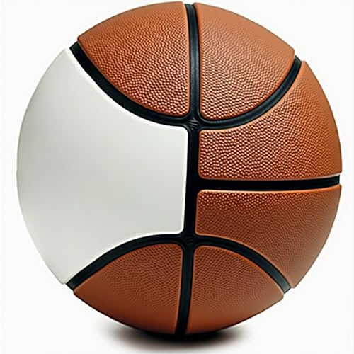 Autograph Blank Basketball - Official Sizes - One Large White and 6 Brown Panels Signable Basketball Trophy - Autograph Basketball Gift - style: Regulation Size Without Base