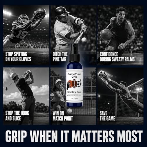 Sports Athlete Hand Grip Spray - Improved Performance, Maximize Control, and Enhance Grip - for Athletes: Pickleball, Football, Tennis, Basketball, Baseball, Golf, Pole Dancing - Natural Rosin-Based Solution