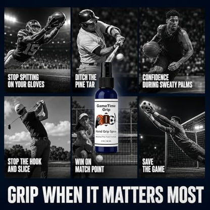 Sports Athlete Hand Grip Spray - Improved Performance, Maximize Control, and Enhance Grip - for Athletes: Pickleball, Football, Tennis, Basketball, Baseball, Golf, Pole Dancing - Natural Rosin-Based Solution
