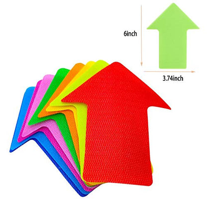 63 Pieces Arrow Carpet Markers for Classroom, Social Distancing and Wait Line Up Flexible Group Activity Game (6 Inches)