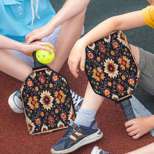Pickleball Paddle Cover with Pockets and Handle Strap, Racket Sleeve and Ball Holder Organizer, 1 Pcs - color: teal