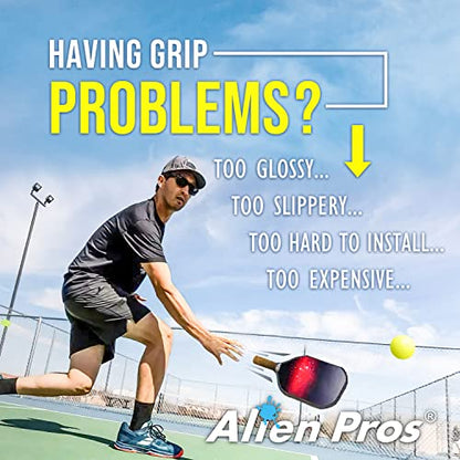 ALIEN PROS Pickleball Overgrip (4-Pack) with Ridges for Better Grip Control - Precut and Dry Feel Pickleball Grip Tape - Non-Slip Pickleball Paddle Grip Tape for High Performance - color: Purple