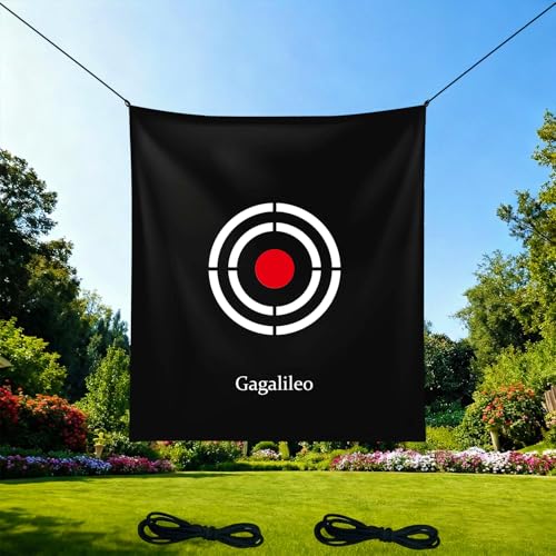 Gagalileo Golf Target Cloth: Protective Net Portable Easy Setup with Ropes Indoor Outdoor Practice All Golfers Training Accuracy for Backyard Garage - color: Black, size: 5X4FT