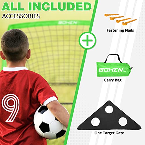 BOHEN 6x4 FT Kids Soccer Goals with Carry Bag, Portable Folding Soccer Net for Backyard Training, Indoor/Outdoor Use for Youth and Adult