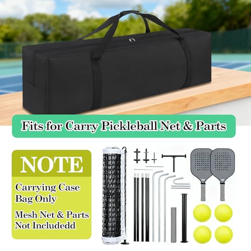 Klmnop Pickleball Net Storage Bag, Portable Pickle Ball Equipment Carry Bag with Handles, Heavy Duty Badminton Net System Replacement Bags, Foldable Duffle Bags for Driveway Backyard(NO Net)