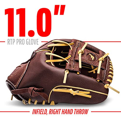Franklin Sports Baseball Gloves - RTP Pro Adult + Kids Baseball Mitt - Outfield + Infield Gloves - size: 11.0" - I-Web